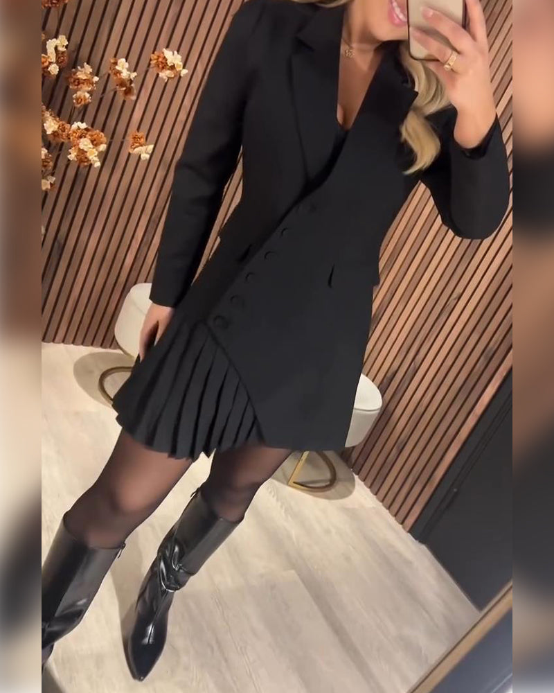 Mavrelle | Vestido Blazer liso de solapa