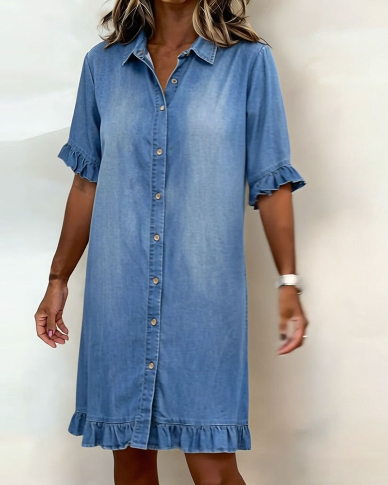 Vestido falda vaquera con volantes