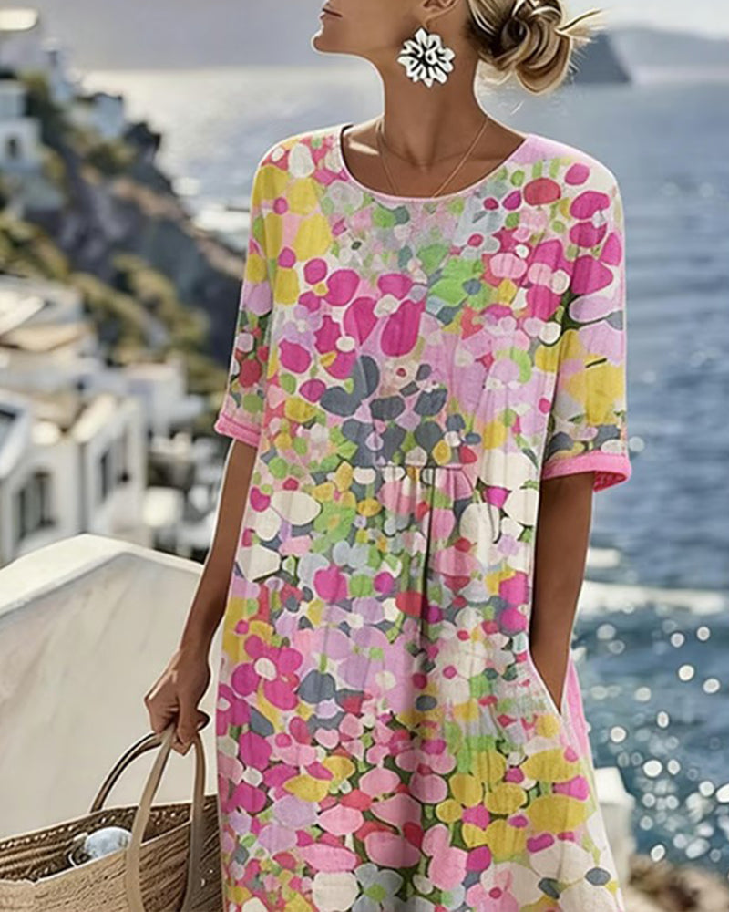 Vestido holgado estampado floral