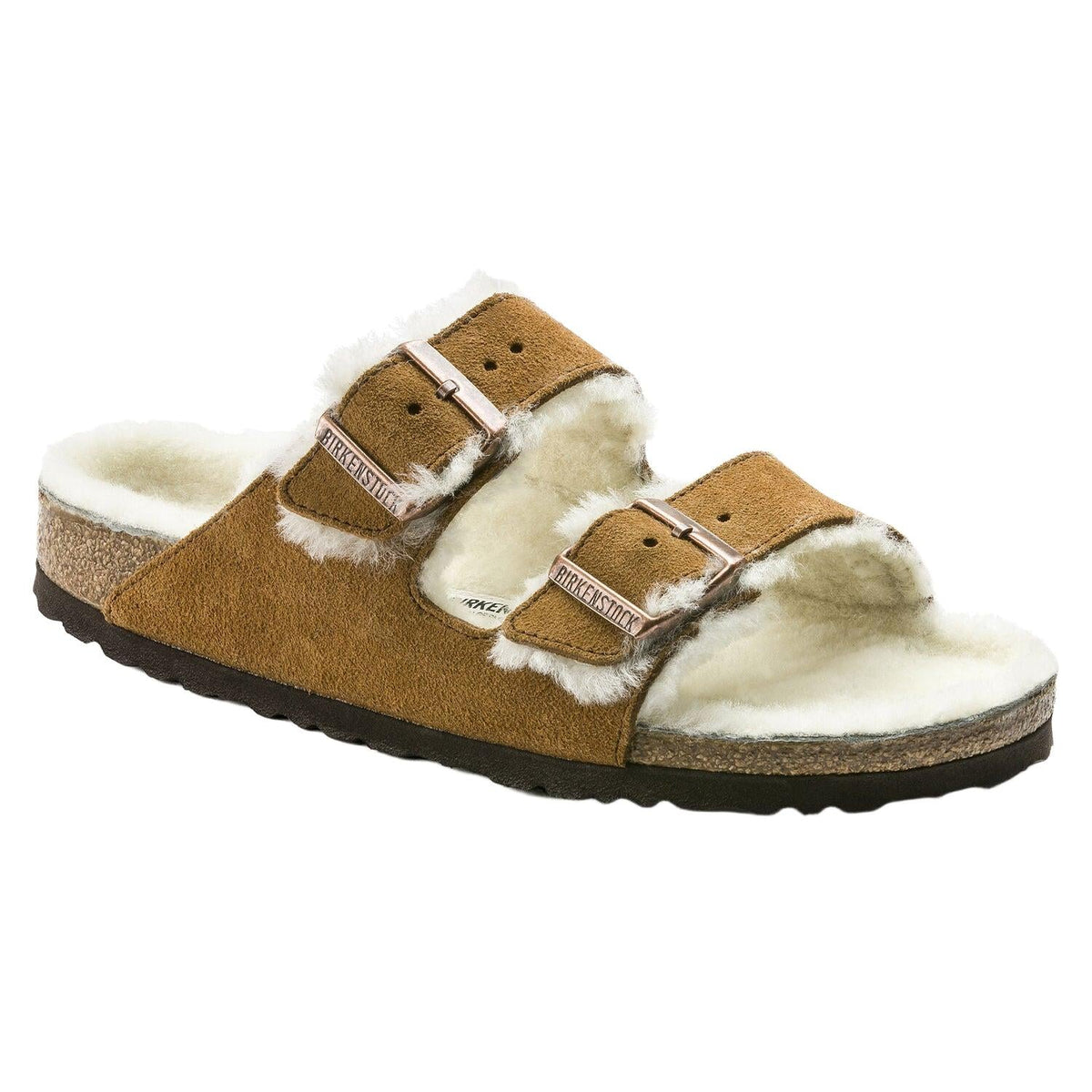 Birkenstock Arizona Shearling Suede Sandal in Mink