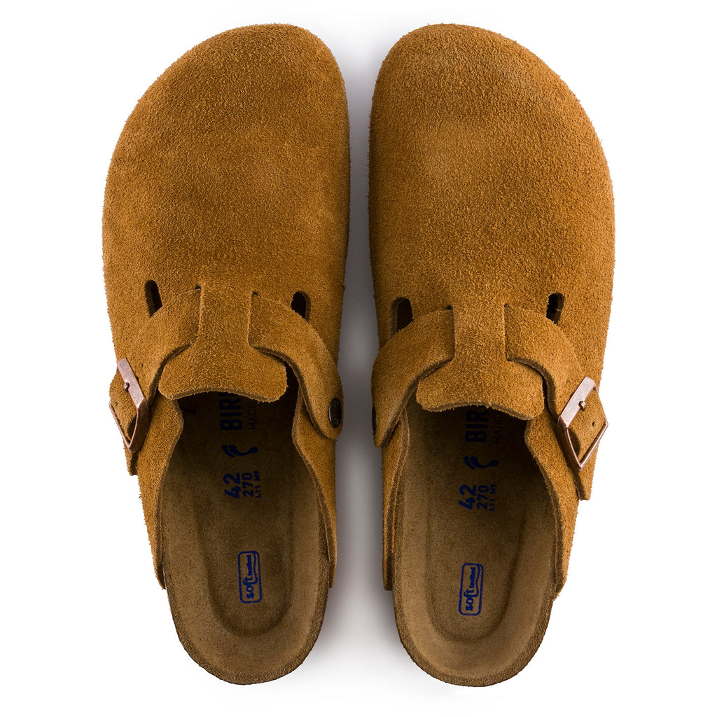 Birkenstock Boston Soft Footbed Suede Leather Clog in Mink