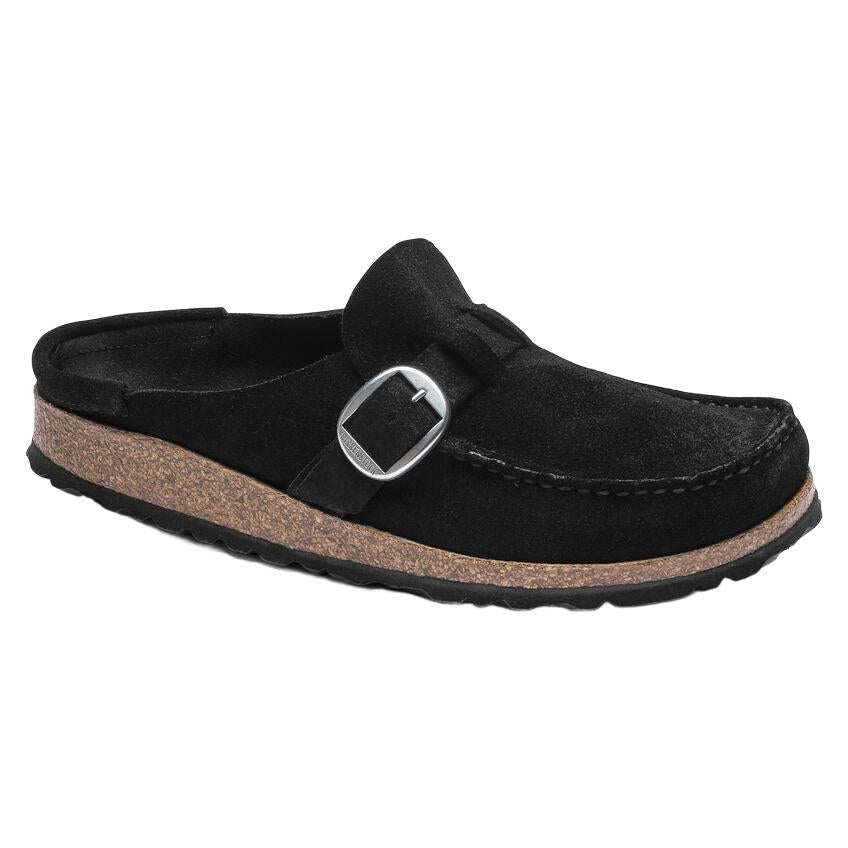 Birkenstock Buckley Suede Leather Clog in Black
