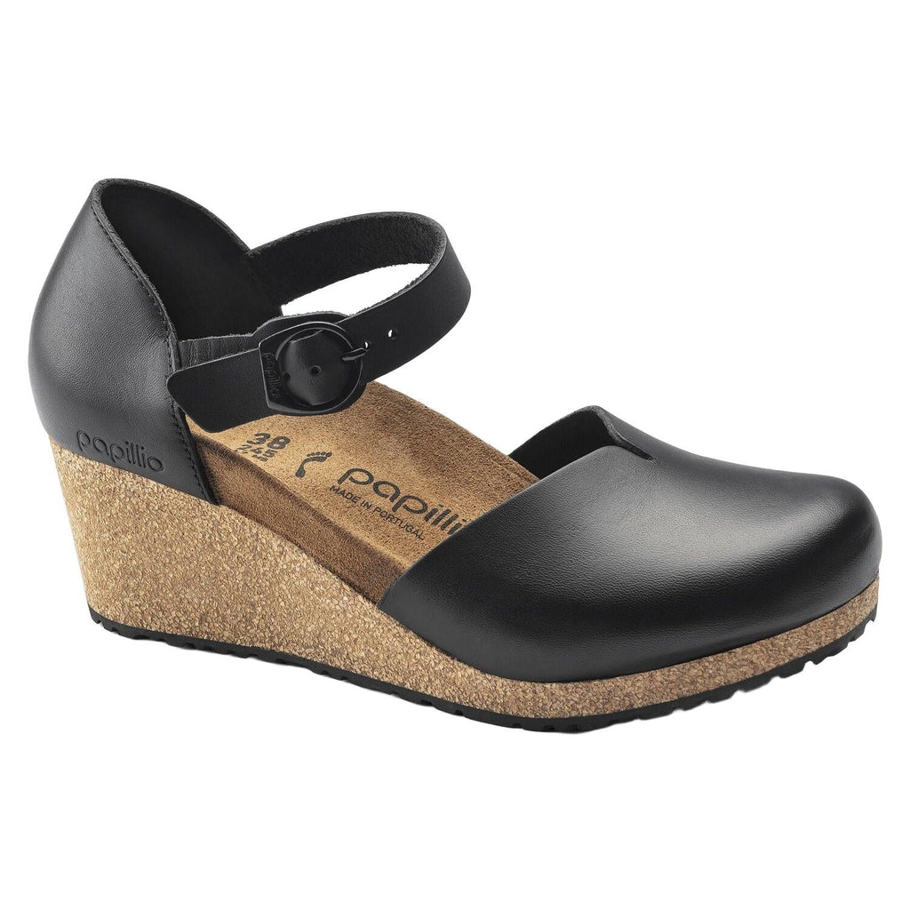 Birkenstock Mary Ring-Buckle Leather Sandal in Black