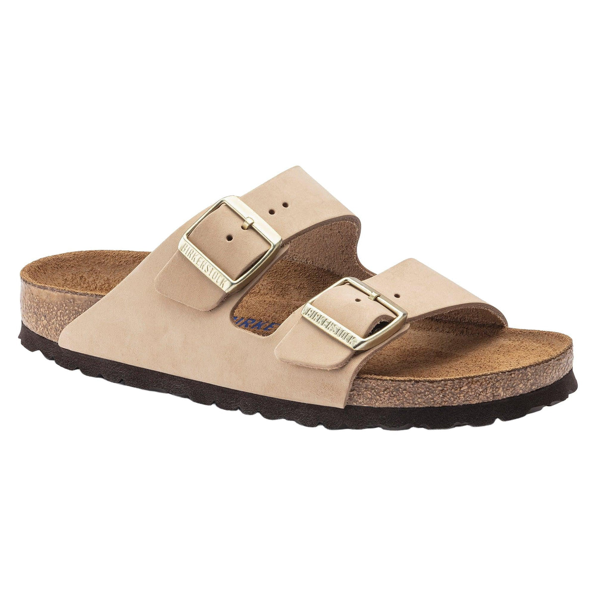 Birkenstock Arizona Nubuck Leather Soft Footbed in Sandcastle