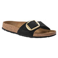 Birkenstock Madrid Big Buckle Nubuck Leather in Black