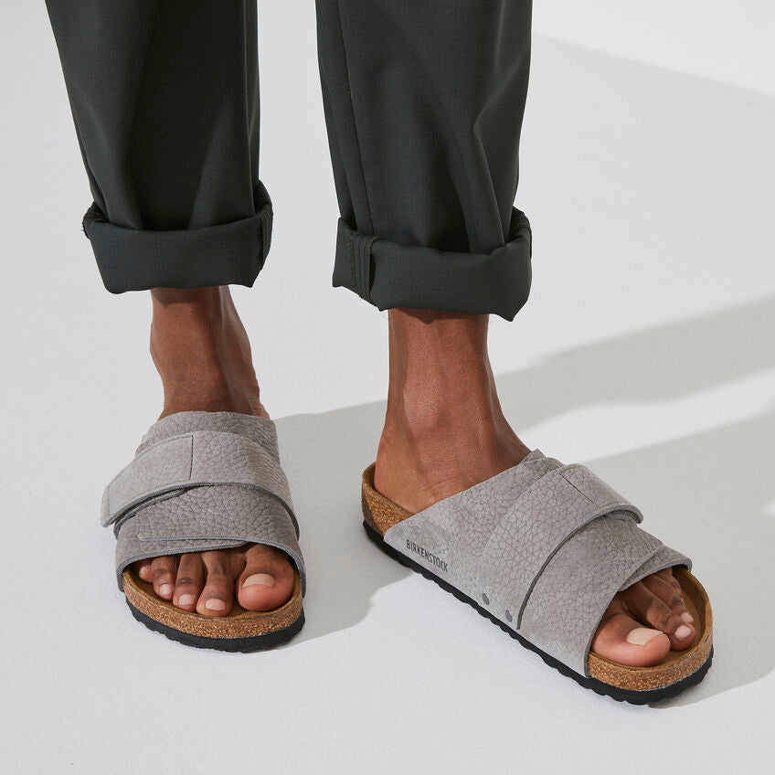 Birkenstock Kyoto Nubuck Leather in Desert Buck Whale Gray