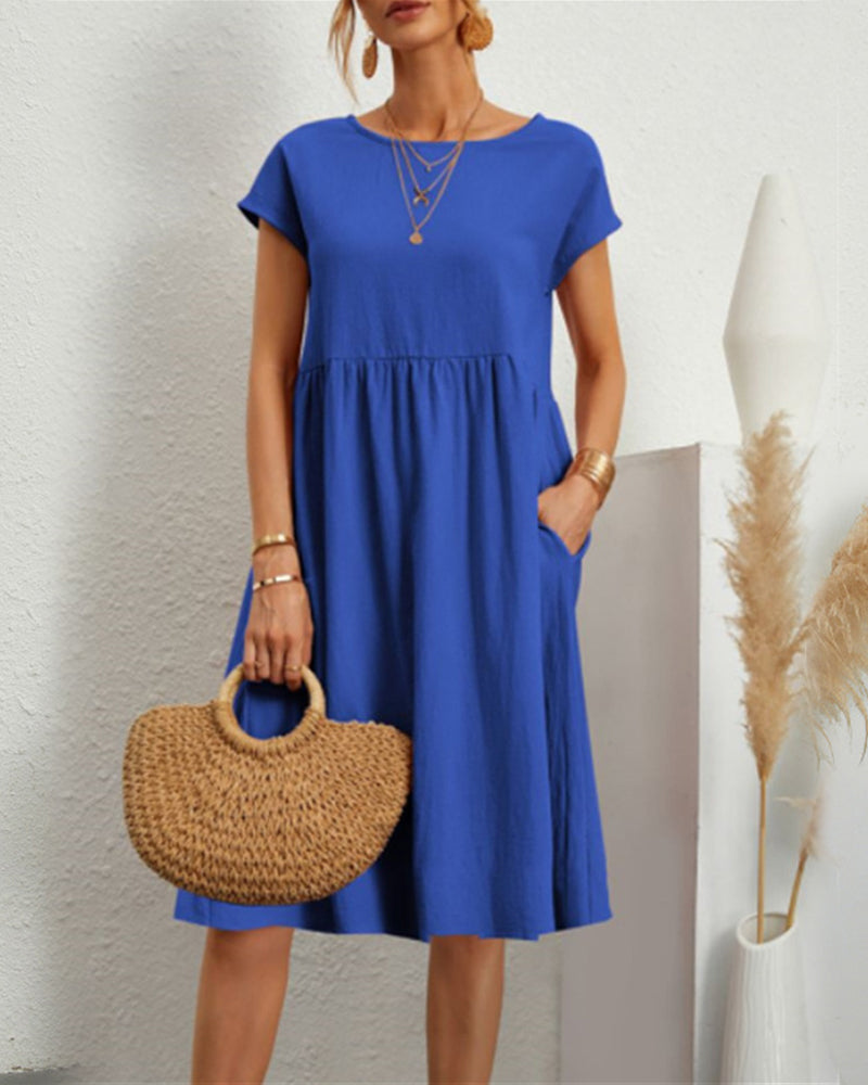 Vestido holgado con cuello redondo