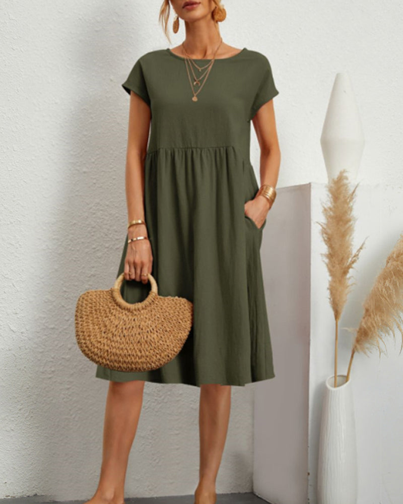 Vestido holgado con cuello redondo