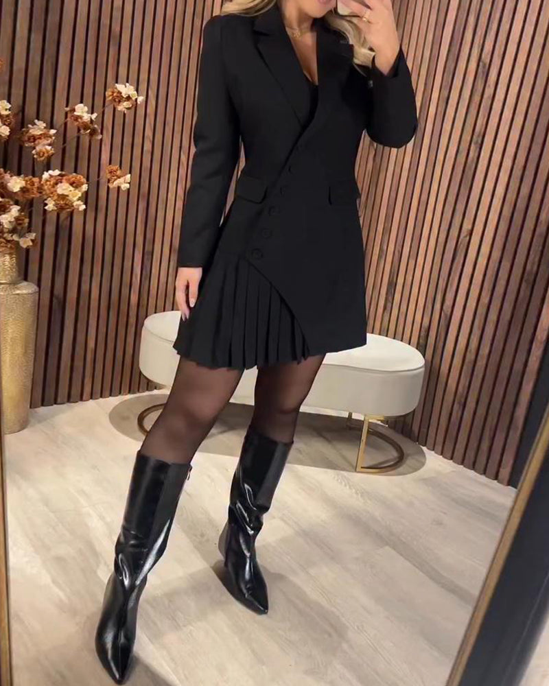 Mavrelle | Vestido Blazer liso de solapa