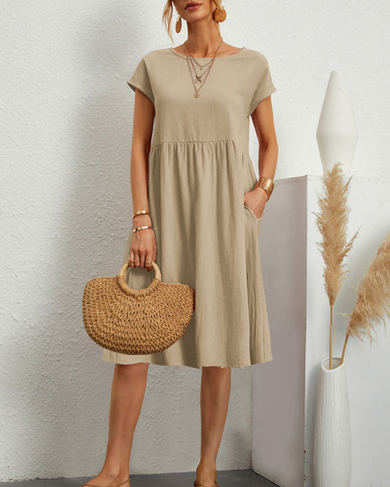 Vestido holgado con cuello redondo