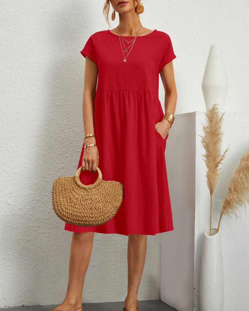 Vestido holgado con cuello redondo