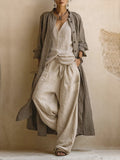 Letizia | Completo tre pezzi con cardigan lungo boho