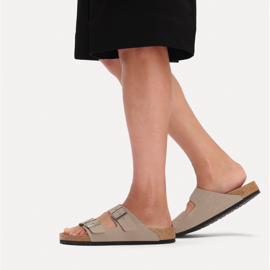 Birkenstock Arizona Birkibuc in Gray Taupe