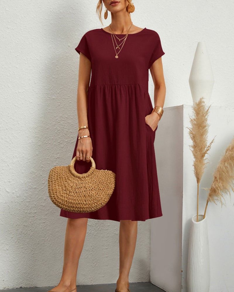 Vestido holgado con cuello redondo