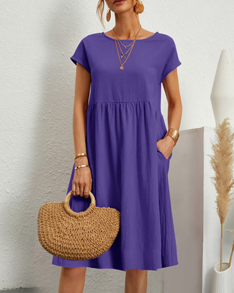 Vestido holgado con cuello redondo