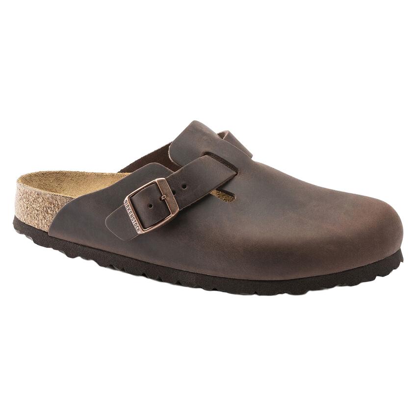 Birkenstock Boston Oiled Leather Classic Footbed Clog in Habana