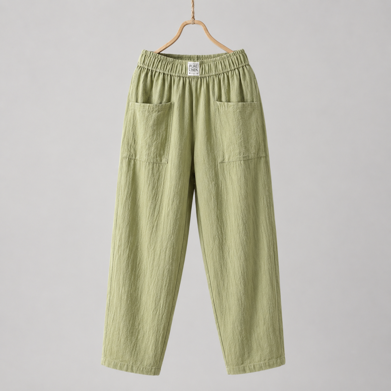 Alyra - Pantaloni relaxed con vita elastica, tasche frontali e gamba dritta