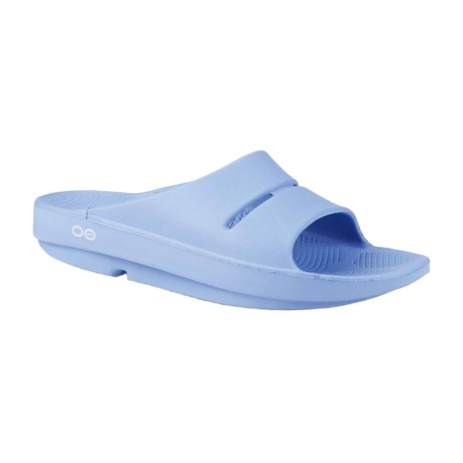 OOFOS Unisex Ooahh Slide Sandals in Neptune Blue