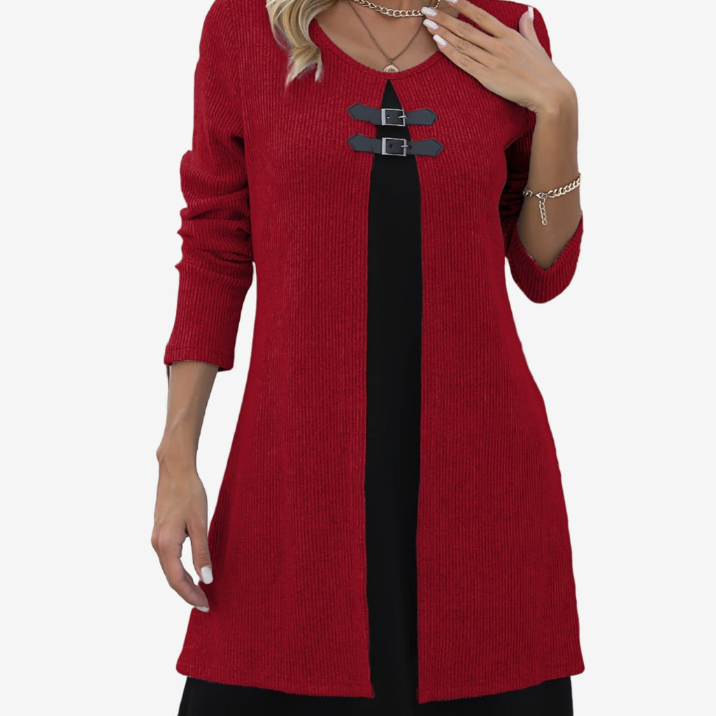 Elora™ Vestido de punto chic con contraste