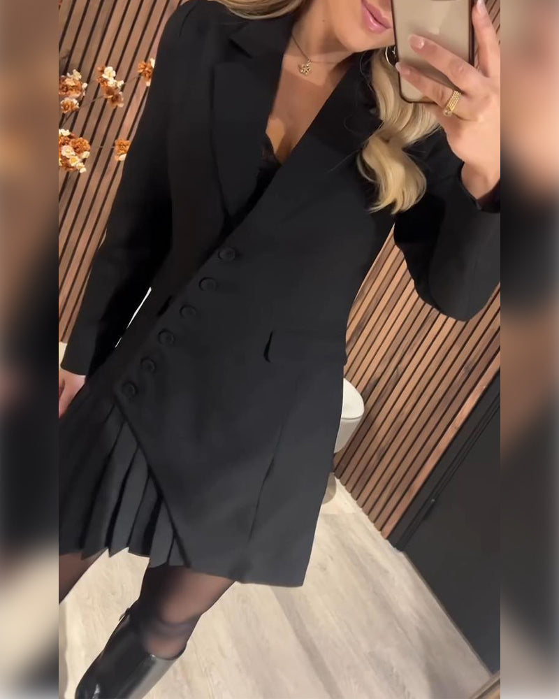 Mavrelle | Vestido Blazer liso de solapa