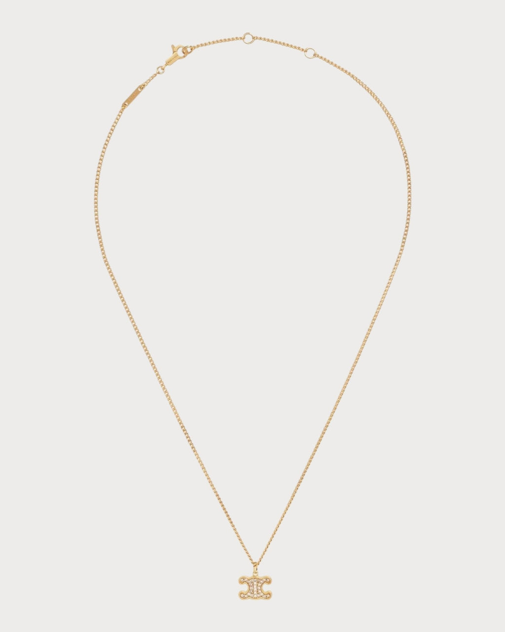 CELINE Triomphe Rhinestone Necklace Brass(2 Colors)