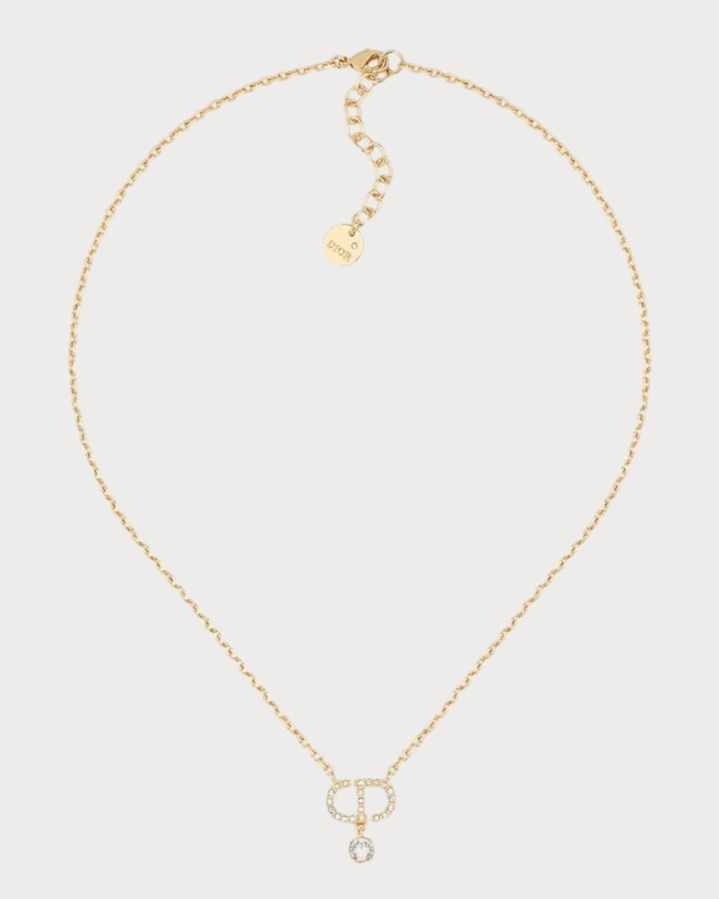 CHRISTIAN DIOR Petit CD Necklace Gold-Finish Metal(2 Colors)