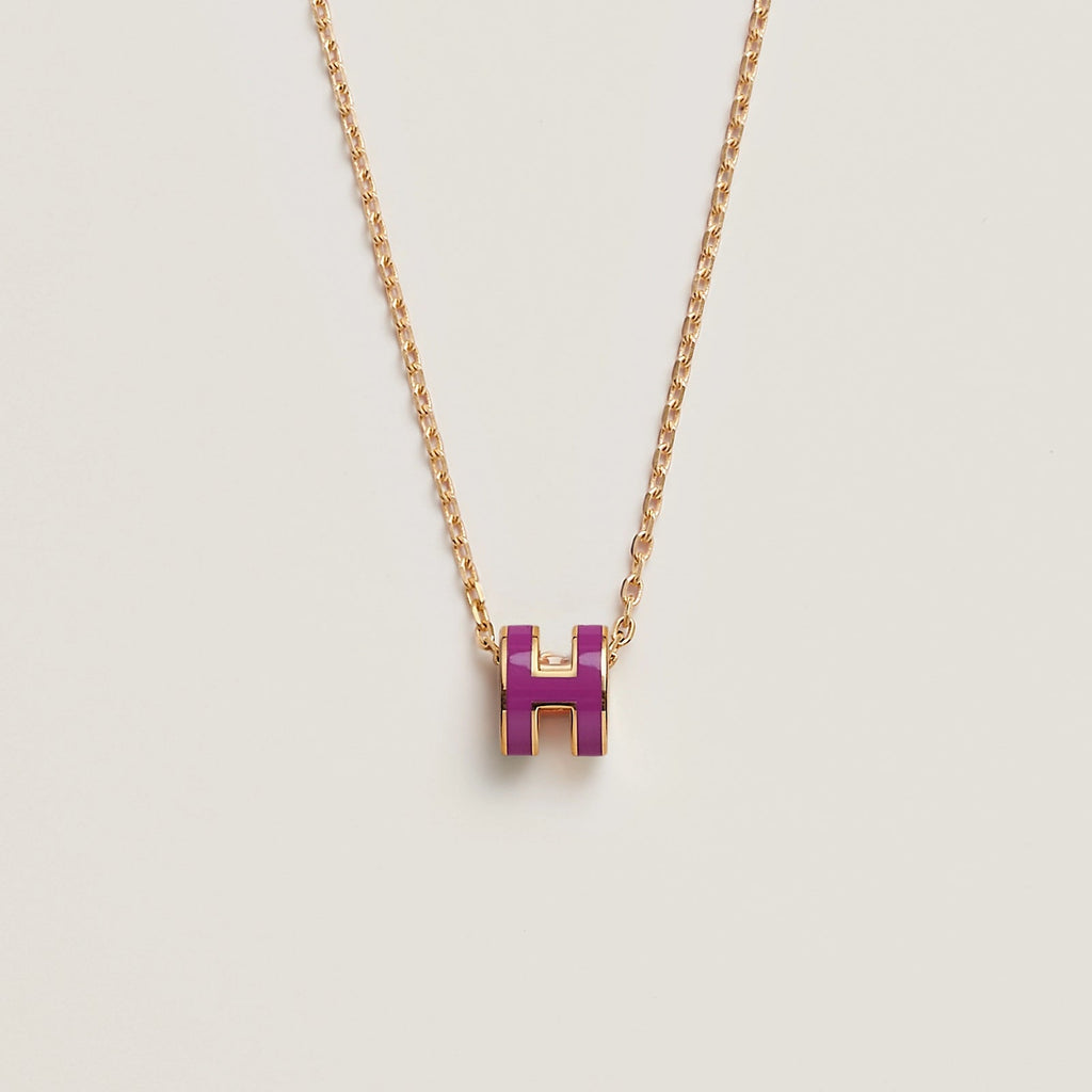 HERMES Gold Pop H Necklace Metal(Mini/Many)
