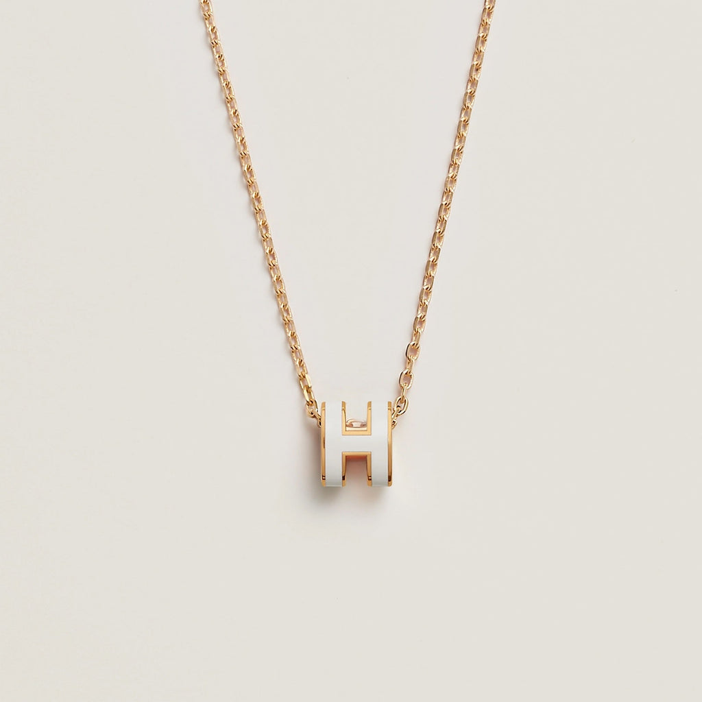 HERMES Gold Pop H Necklace Metal(Mini/Many)