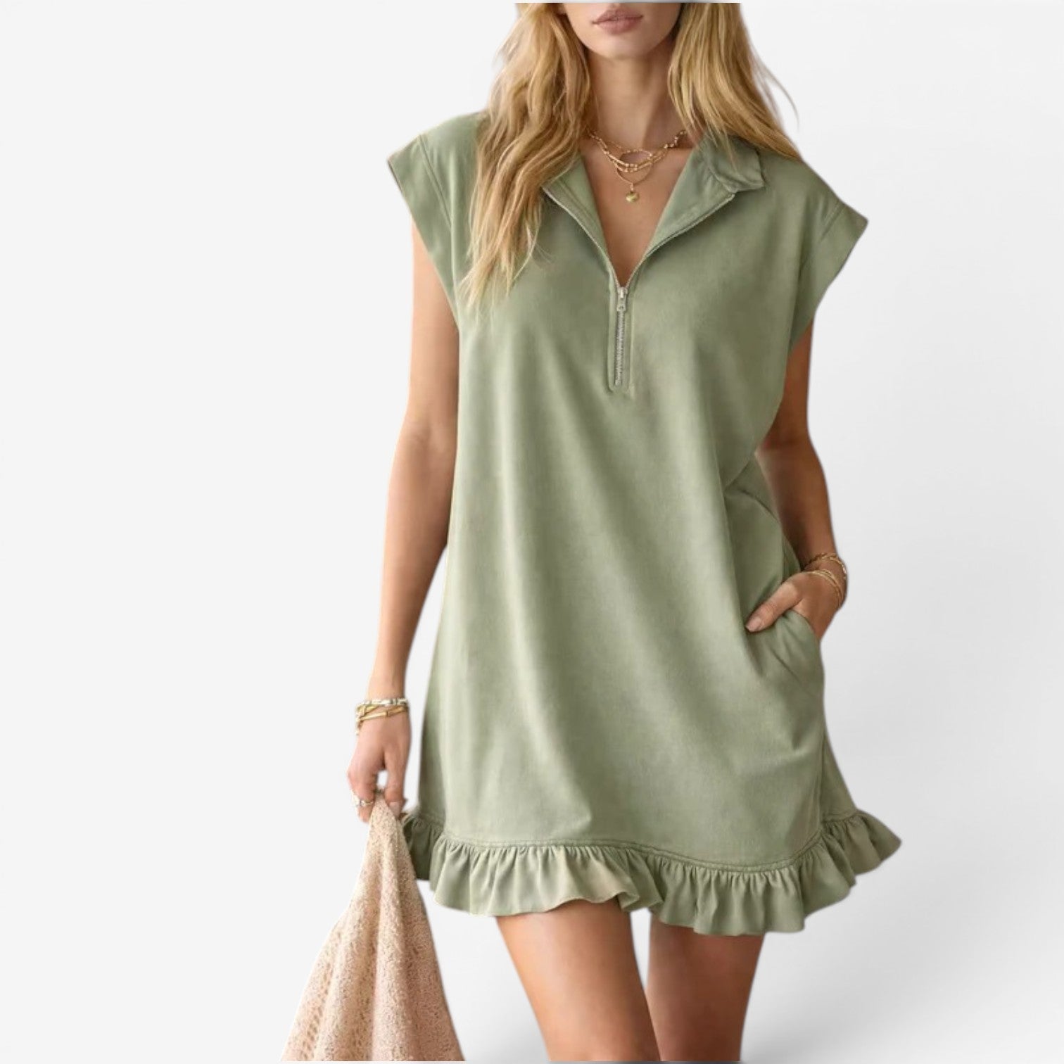 Keisha™ Vestido corto con volante