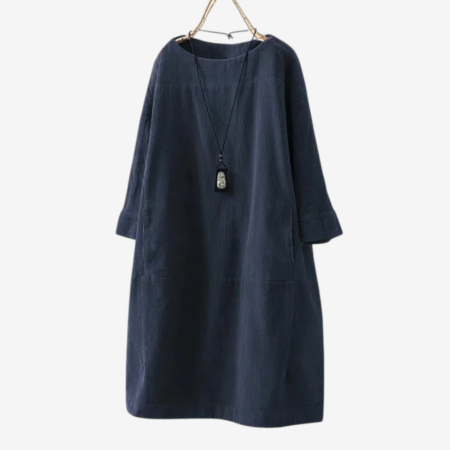 Quiblier™ Vestido de terciopelo acanalado