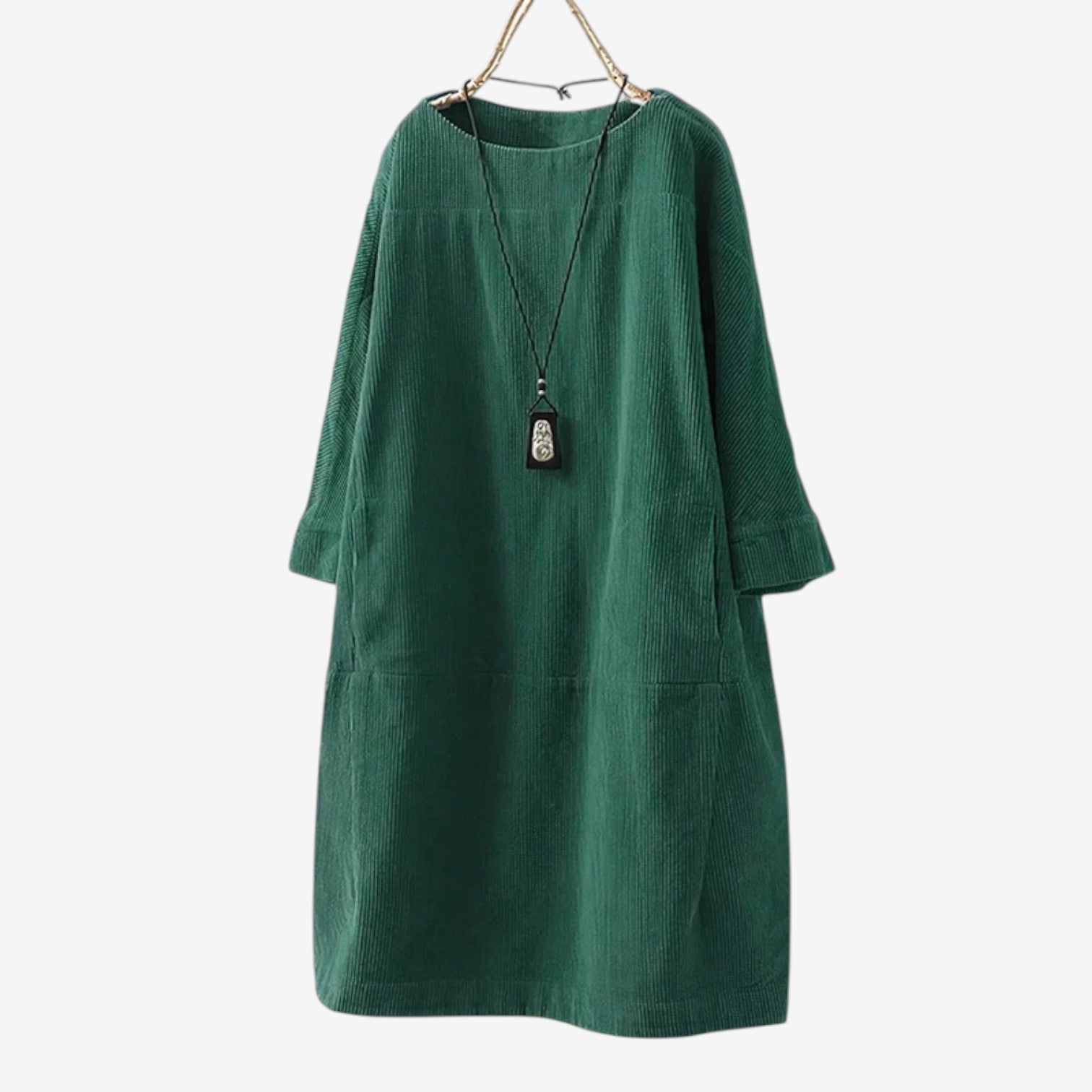 Quiblier™ Vestido de terciopelo acanalado
