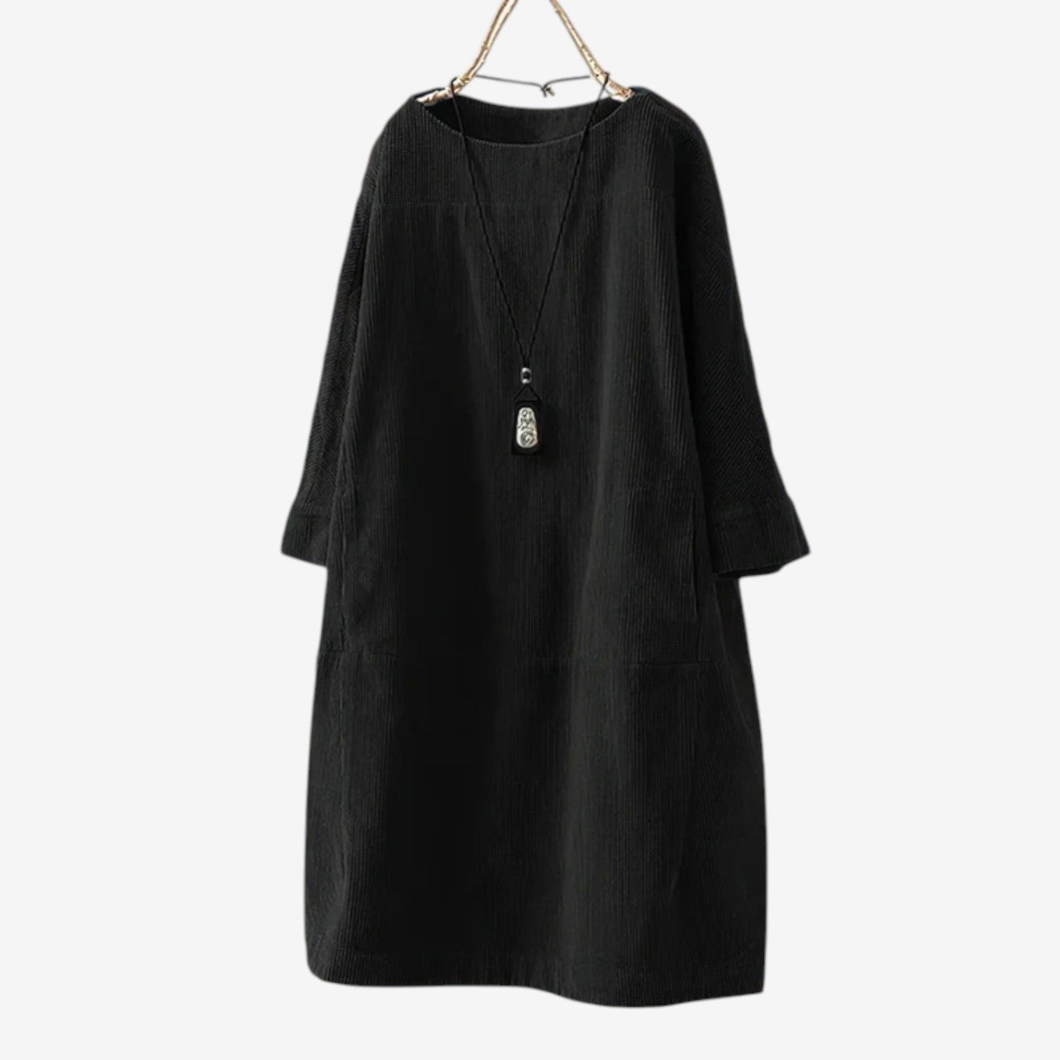 Quiblier™ Vestido de terciopelo acanalado