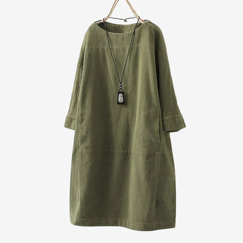 Quiblier™ Vestido de terciopelo acanalado