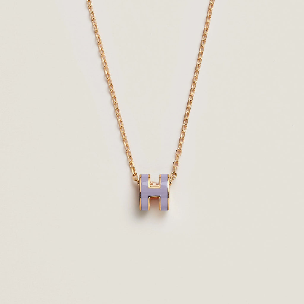 HERMES Gold Pop H Necklace Metal(Mini/Many)