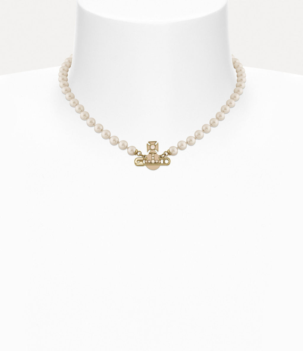 VIVIENNE WESTWOOD Kitty Pearl Necklace Brass(2 Colors)