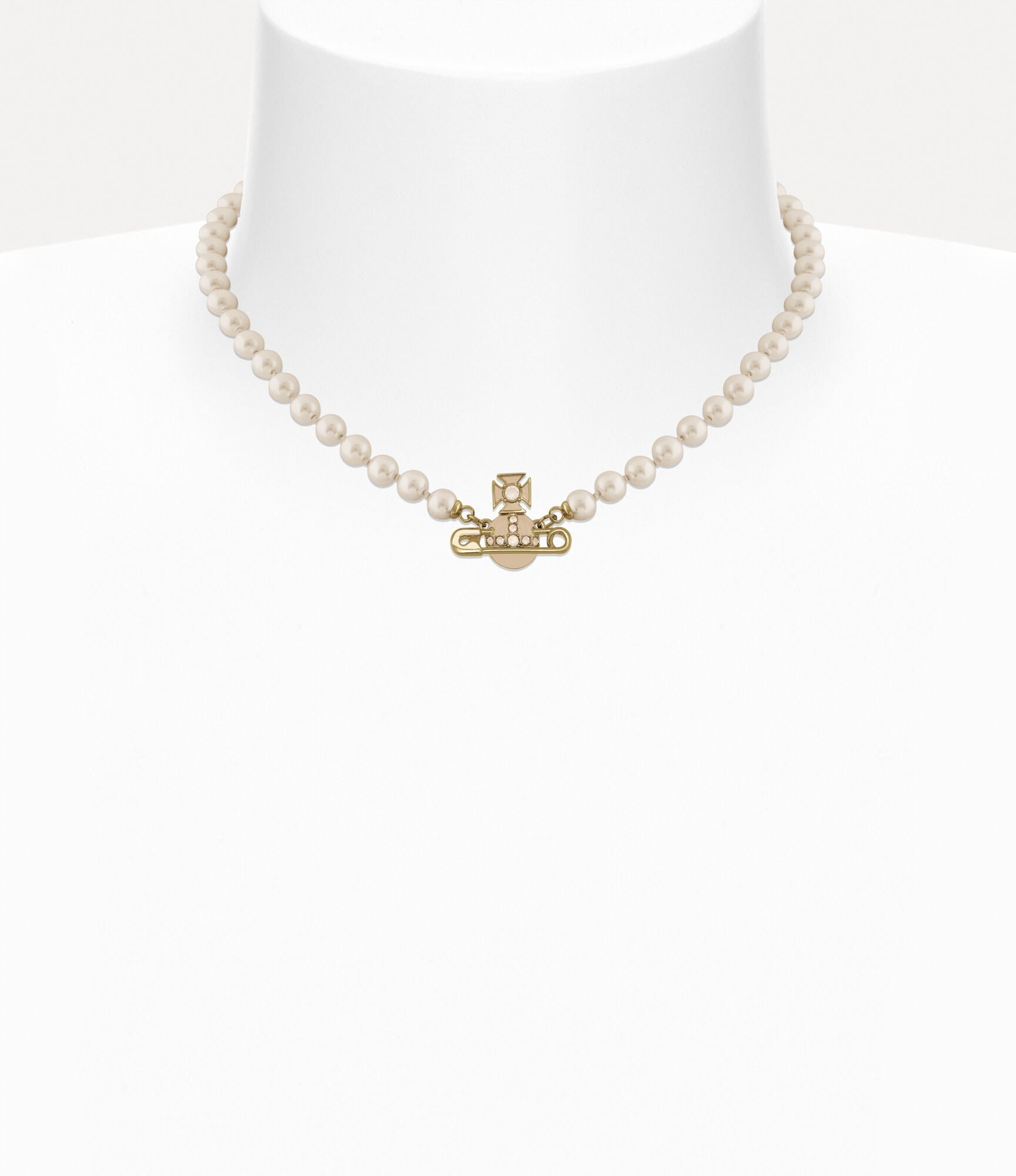 VIVIENNE WESTWOOD Kitty Pearl Necklace Brass(2 Colors)