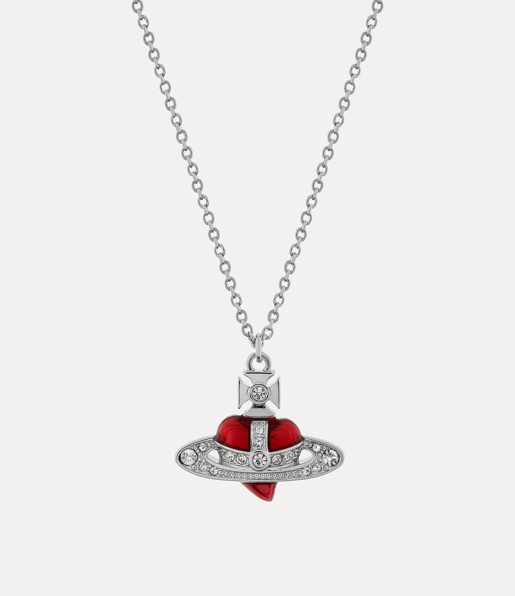 VIVIENNE WESTWOOD New Diamante Heart Pendant Necklace Brass(4 Colors)